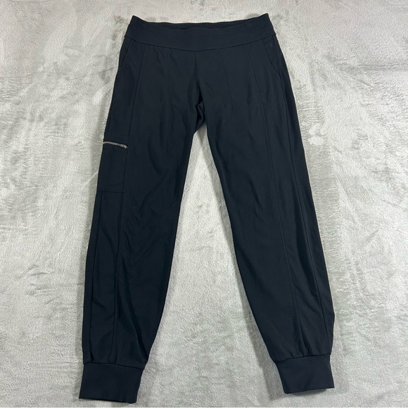 ATHLETA Metro Joggers Black Size Small Nylon Spandex Zipper Pockets Drawstring - Picture 2 of 12